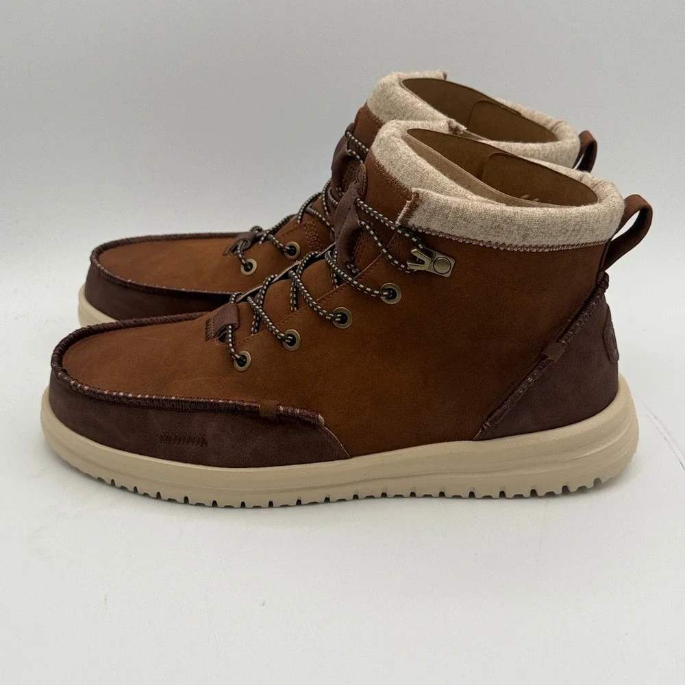 Hey Dude Bradley Classic Tumbled Shoes Mens Size 9 Cognac Multi Boot 44327-2JZ